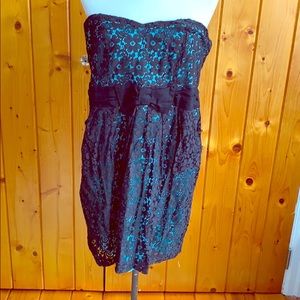 LAST CHANCE Forever 21 strapless dress, lace / teal